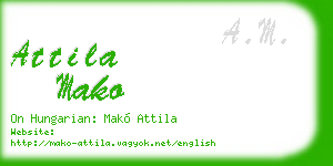 attila mako business card